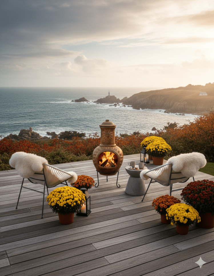 🍁Décorer sa terrasse autour d’un brasero : inspirations automnales pour une ambiance&nbsp;chaleureuse